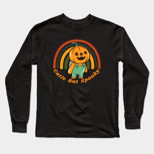 Cutie But Spooky Cute Halloween Pumpkin Head Design Long Sleeve T-Shirt